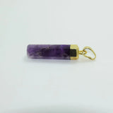 Purple Crystal Quartz Pendant Thin Gem Amethysts Plating Jewelry