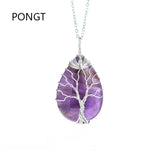 Tree of Life Natural Stone Pendant Necklace