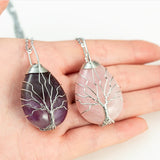 Tree of Life Natural Stone Pendant Necklace