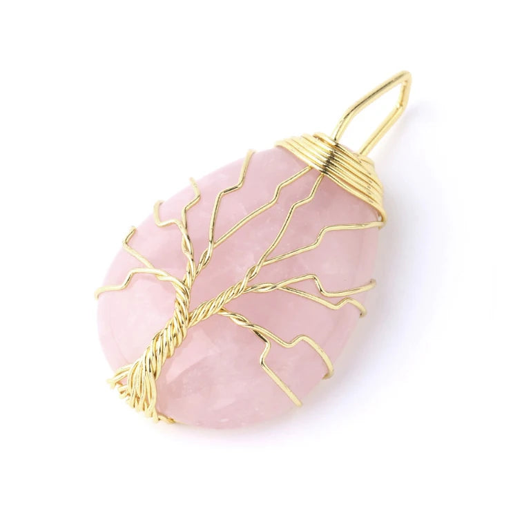 Tree of Life Natural Stone Pendant Necklace