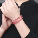 Strawberry Crystal Bracelet - Pink Crystal Hand String