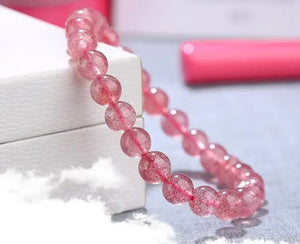 Strawberry Crystal Bracelet - Pink Crystal Hand String