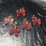 Strawberry Quartz Bowknot Pendant Jewelry Findings