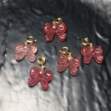 Strawberry Quartz Bowknot Pendant Jewelry Findings
