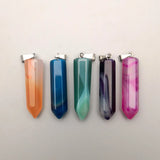 Natural Stripe Agates Stone Necklace Pendants 12PCS