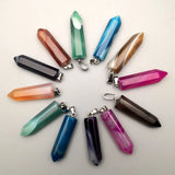 Natural Stripe Agates Stone Necklace Pendants 12PCS