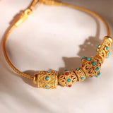Chinese Retro Turquoise DIY Beaded Bracelet Ancient Style