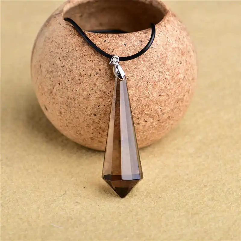 Tea Crystal Ling Pendant Engraved Face Ling Pendant