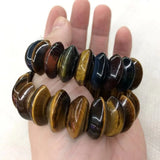 Tiger Eye Stone Beads Bracelet Natural Gemstone Bangle Fine Jewelry