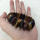 Tiger Eye Stone Beads Bracelet Natural Gemstone Bangle Fine Jewelry