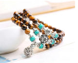 Tiger Eye Stone Bracelet Hand String for Men and Women