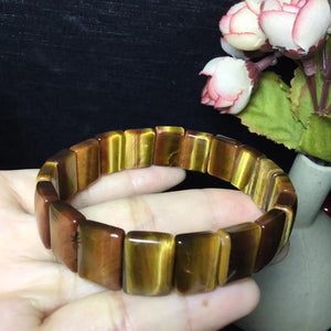 Tiger Eye Stone Bracelet Square Female Wood Stone Hand String