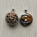 Tiger Eye Stone Moon Cat Charms Pendants 12pcs/lot