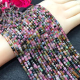 Natural Tourmaline 3-3.5mm Cube Faceted Beads for Jewelry Making