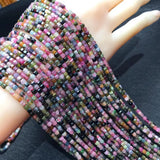 Natural Tourmaline 3-3.5mm Cube Faceted Beads for Jewelry Making