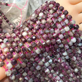 Natural Tourmaline 6-7mm Cube Faceted Beads for Jewelry Making