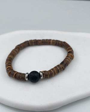Turquoise Coconut Shell Bead Bracelet for Men