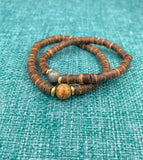 Turquoise Coconut Shell Bead Bracelet for Men