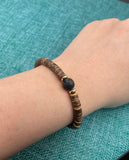 Turquoise Coconut Shell Bead Bracelet for Men