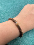 Turquoise Coconut Shell Bead Bracelet for Men