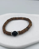 Turquoise Coconut Shell Bead Bracelet for Men