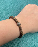 Turquoise Coconut Shell Bead Bracelet for Men