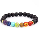 Volcanic Stone Colorful Yoga Beads Bracelet Hand Woven 8mm