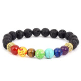 Volcanic Stone Colorful Yoga Beads Bracelet Hand Woven 8mm