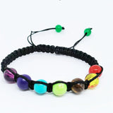Volcanic Stone Colorful Yoga Beads Bracelet Hand Woven 8mm