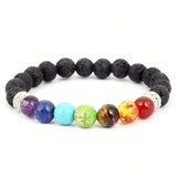 Volcanic Stone Colorful Yoga Beads Bracelet Hand Woven 8mm