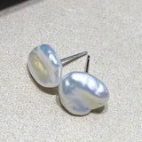 Baroque Pearl Earring Studs Silver Women Earlobe DIY