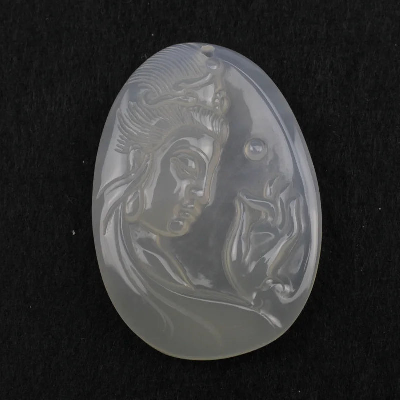 Natural Agate Pendant Stone Necklace Buddhism Pendant for Woman
