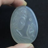 Natural Agate Pendant Stone Necklace Buddhism Pendant for Woman