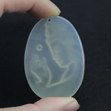 Natural Agate Pendant Stone Necklace Buddhism Pendant for Woman