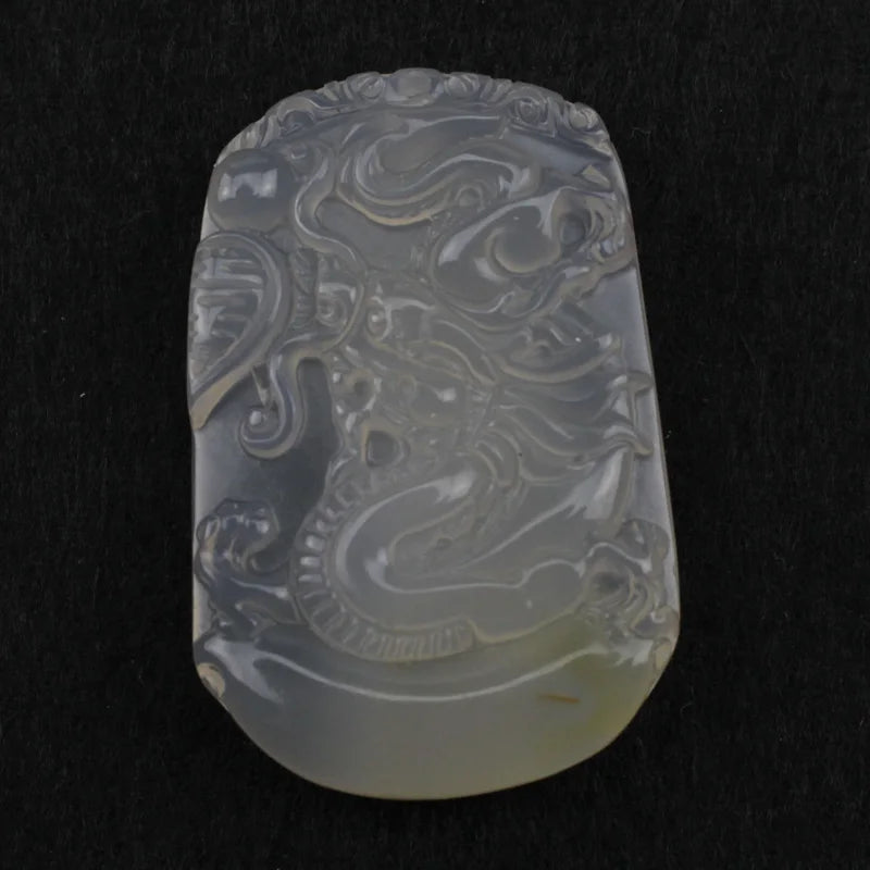 Natural Agate Dragon Pendant for Men