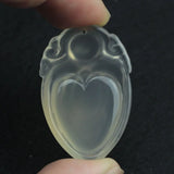 Natural Agate Carved Lock Pendant Classical Jewelry For Woman Necklace