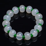 Natural Agate Handcarved Round Beads Bracelets for Couples