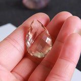Crystal Drop Engraved Face Pendant Necklace Sweater Chain Stone Jewelry