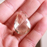 Crystal Drop Engraved Face Pendant Necklace Sweater Chain Stone Jewelry