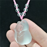 Crystal Fox Pendant Necklace for Peach Blossom Marriage Fox Spirit
