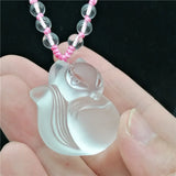 Crystal Fox Pendant Necklace for Peach Blossom Marriage Fox Spirit
