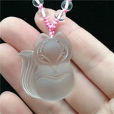 Crystal Fox Pendant Necklace for Peach Blossom Marriage Fox Spirit