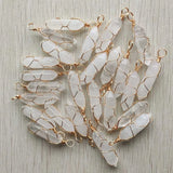 Crystal Iron Wire Pillar Shape Pendants for Jewelry Making 24pcs/lot