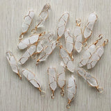 Crystal Iron Wire Pillar Shape Pendants for Jewelry Making 24pcs/lot