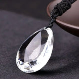 Heart-shaped Engraved Crystal Pendant Necklace