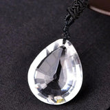 Heart-shaped Engraved Crystal Pendant Necklace