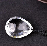 Heart-shaped Engraved Crystal Pendant Necklace