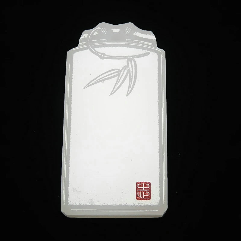 Natural Jade Bamboo Afghan Pendant Men Women
