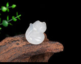 Natural Jade Fox Necklace for Women