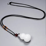 Natural Jade Gourd Pendant Necklace Retro Jewelry for Men Women